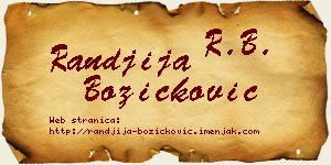 Ranđija Božičković vizit kartica